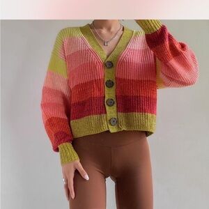 Urban Outfitters Multicolor Striped Cardigan